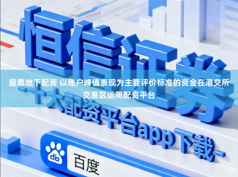 股票地下配資 以賬戶峰值表現(xiàn)為主要評價標準的資金在港交所交易區(qū)運用配資平臺